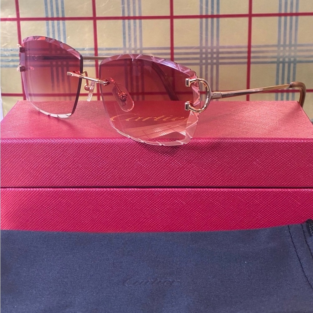 Cartier Unisex Big C Rimless Sunglasses